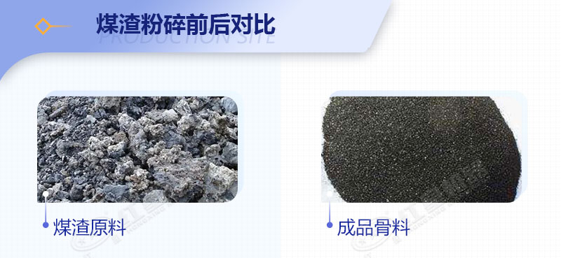 煤渣粉碎前后對(duì)比圖 煤渣粉碎前后對(duì)比圖