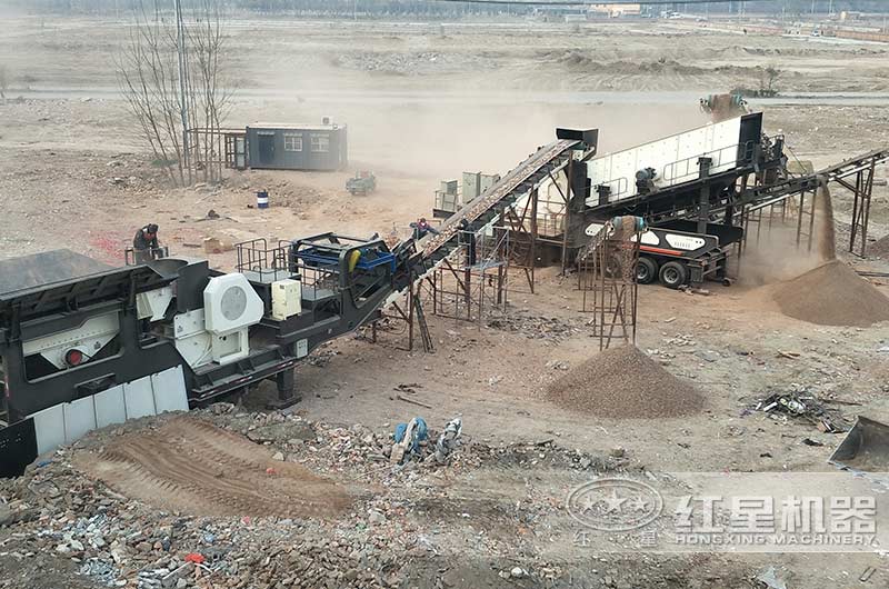 移動式機制砂破碎現場 移動式機制砂破碎現場